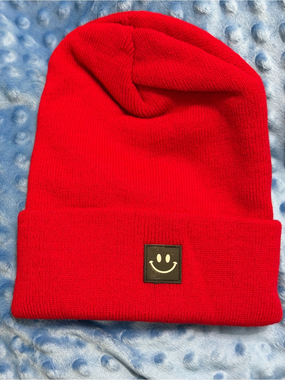 Red Smiley Beanie Hat